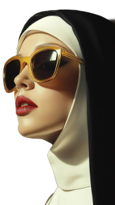 Nun With Sunglasses Vinyl Car Decal Sticker – Waterproof & UV-Resistant 8" Nun With Sunglasses Vinyl Car Decal Sticker – Waterproof & UV-Resistant 8"