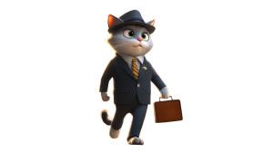 Dapper Cat Commute Vinyl Car Decal Sticker – Waterproof & UV-Resistant 8" Dapper Cat Commute Vinyl Car Decal Sticker – Waterproof & UV-Resistant 8"