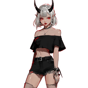 Demonic E-Girl Vinyl Car Decal Sticker – Waterproof & UV-Resistant 8"