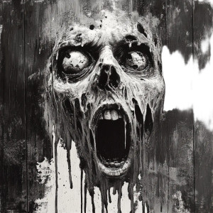 Melting Zombie Portrait Vinyl Car Decal Sticker – Waterproof & UV-Resistant 8"