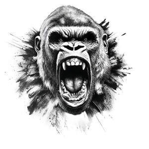 Enraged Silverback Gorilla Vinyl Car Decal Sticker – Waterproof & UV-Resistant 8"