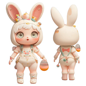 Cute Rabbit Elf Vinyl Car Decal Sticker – Waterproof & UV-Resistant 8"