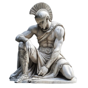 Achilles Sculpture Statue Vinyl Car Decal Sticker – Waterproof & UV-Resistant 8"