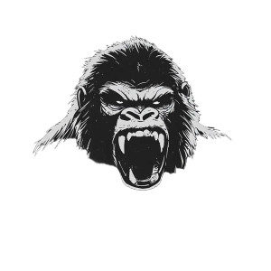 Fierce Gorilla Logo Vinyl Car Decal Sticker – Waterproof & UV-Resistant 8"