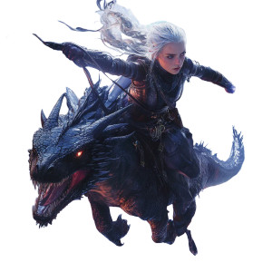 Dragon And Rider V4 Vinyl Car Decal Sticker – Waterproof & UV-Resistant 8"