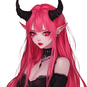 Pink Devil Vtuber Vinyl Car Decal Sticker – Waterproof & UV-Resistant 8"