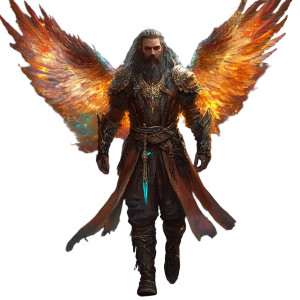 Medieval Winged Bearded Vinyl Car Decal Sticker – Waterproof & UV-Resistant 8"