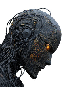 Tech Humanoid Robot Vinyl Car Decal Sticker – Waterproof & UV-Resistant 8"