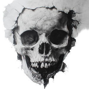 Dark Ruined Skull Vinyl Car Decal Sticker – Waterproof & UV-Resistant 8"