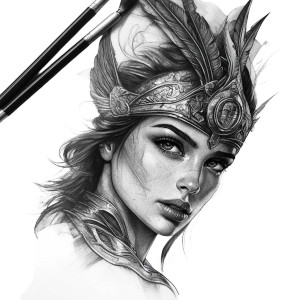 Athena Goddess Tattoo Vinyl Car Decal Sticker – Waterproof & UV-Resistant 8" Athena Goddess Tattoo Vinyl Car Decal Sticker – Waterproof & UV-Resistant 8"