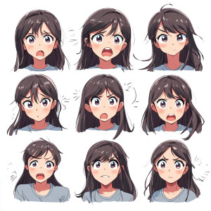 Anime Emotions Vinyl Car Decal Sticker – Waterproof & UV-Resistant 8" Anime Emotions Vinyl Car Decal Sticker – Waterproof & UV-Resistant 8"