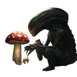 Alien Eating Toadstool Vinyl Car Decal Sticker – Waterproof & UV-Resistant 8" Alien Eating Toadstool Vinyl Car Decal Sticker – Waterproof & UV-Resistant 8"