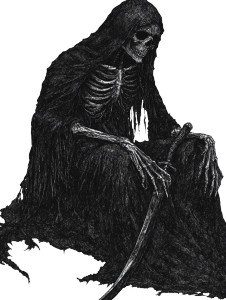 Grim Reaper Sketch V4 Vinyl Car Decal Sticker – Waterproof & UV-Resistant 8"