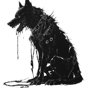 Goth Rabid Dog Vinyl Car Decal Sticker – Waterproof & UV-Resistant 8"