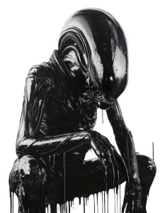 Xenomorph Dripping Vinyl Car Decal Sticker – Waterproof & UV-Resistant 8"