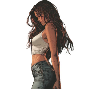 Comic Book Girl Vinyl Car Decal Sticker – Waterproof & UV-Resistant 8"