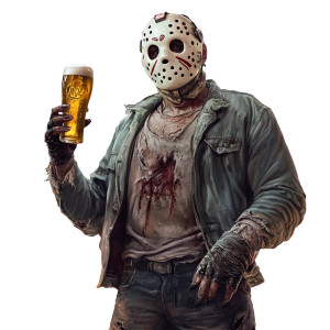 Jason With Beer Vinyl Car Decal Sticker – Waterproof & UV-Resistant 8"