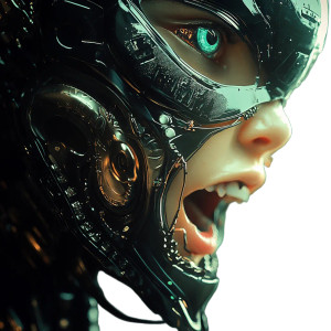 Futuristic Carnivore Person Vinyl Car Decal Sticker – Waterproof & UV-Resistant 8"