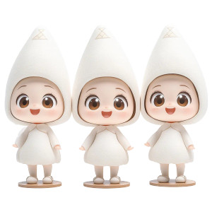 Rice-Shaped Girl Mascot Vinyl Car Decal Sticker – Waterproof & UV-Resistant 8"