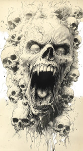 Angry Zombie Art Vinyl Car Decal Sticker – Waterproof & UV-Resistant 8"