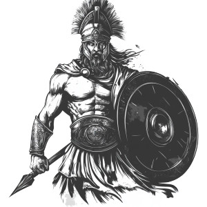 Greek God Battle Vinyl Car Decal Sticker – Waterproof & UV-Resistant 8"
