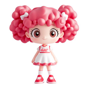 Cute Q-Version Girl Vinyl Car Decal Sticker – Waterproof & UV-Resistant 8"