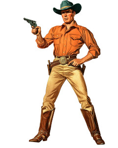 1950S Cowboy Illustration Vinyl Car Decal Sticker – Waterproof & UV-Resistant 8"