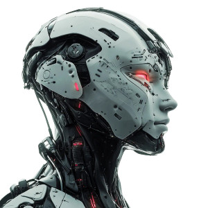 Cyborg Portrait V3 Vinyl Car Decal Sticker – Waterproof & UV-Resistant 8"