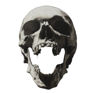 Open-Mouthed Skull V2 Vinyl Car Decal Sticker – Waterproof & UV-Resistant 8"