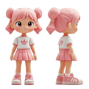 3D Toy Girl Vinyl Car Decal Sticker – Waterproof & UV-Resistant 8"