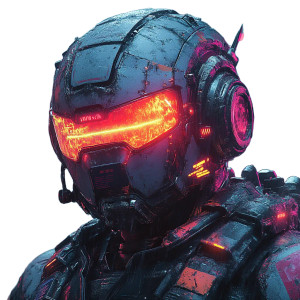 Battle Robot Portrait Vinyl Car Decal Sticker – Waterproof & UV-Resistant 8"