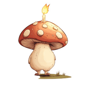 Cheeky Mushroom Character Vinyl Car Decal Sticker – Waterproof & UV-Resistant 8"