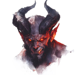 Crimson Demon Portrait Vinyl Car Decal Sticker – Waterproof & UV-Resistant 8"