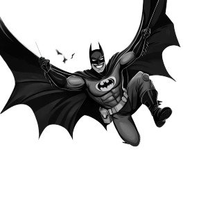 Happy Batman Swinging Vinyl Car Decal Sticker – Waterproof & UV-Resistant 8"