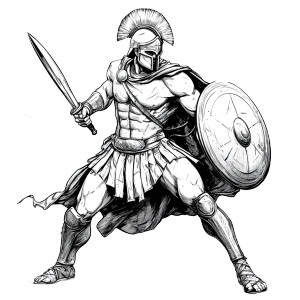 Spartan Warrior Drawing V8 Vinyl Car Decal Sticker – Waterproof & UV-Resistant 8"