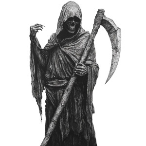 Grim Reaper Drawing V3 Vinyl Car Decal Sticker – Waterproof & UV-Resistant 8"