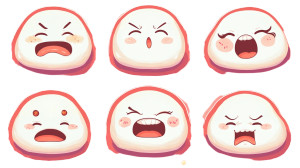 Marumochi Emotions Sticker Vinyl Car Decal Sticker – Waterproof & UV-Resistant 8"