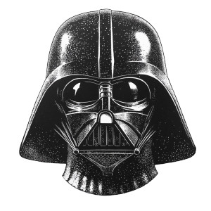 Darth Vader Linocut Vinyl Car Decal Sticker – Waterproof & UV-Resistant 8"