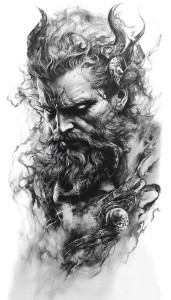 Hades Tattoo Design Vinyl Car Decal Sticker – Waterproof & UV-Resistant 8"