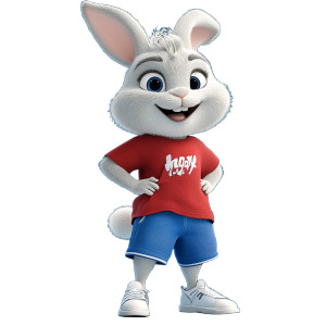 Happy Bunny Outfit Vinyl Car Decal Sticker – Waterproof & UV-Resistant 8"