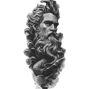 Poseidon Portrait Vinyl Car Decal Sticker – Waterproof & UV-Resistant 8"