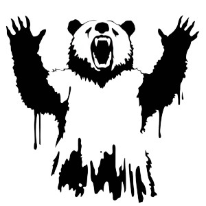 Roaring Grizzly Silhouette Vinyl Car Decal Sticker – Waterproof & UV-Resistant 8"