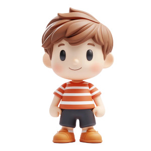 3D Clay Boy Vinyl Car Decal Sticker – Waterproof & UV-Resistant 8"