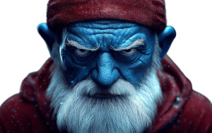 Angry Blue Smurf V2 Vinyl Car Decal Sticker – Waterproof & UV-Resistant 8"