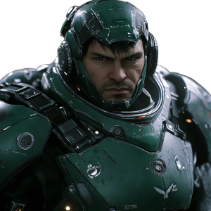 Futuristic Space Marine Vinyl Car Decal Sticker – Waterproof & UV-Resistant 8"