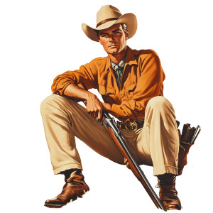 Vintage Cowboy Illustration V2 Vinyl Car Decal Sticker – Waterproof & UV-Resistant 8"