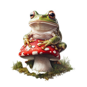 Frog On Mushroom V2 Vinyl Car Decal Sticker – Waterproof & UV-Resistant 8"