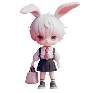 Anthropomorphic Rabbit Boy Vinyl Car Decal Sticker – Waterproof & UV-Resistant 8"