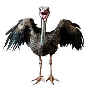 Ostrich Displaying Vinyl Car Decal Sticker – Waterproof & UV-Resistant 8"