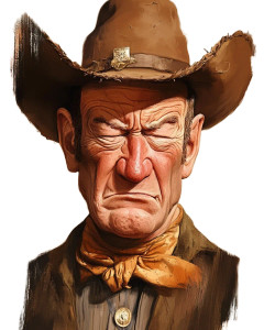 John Wayne Caricature Vinyl Car Decal Sticker – Waterproof & UV-Resistant 8"